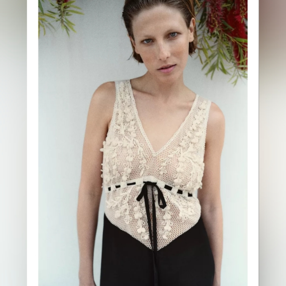 Zara Beaded Texture Combination Dress - Picture 6 of 11